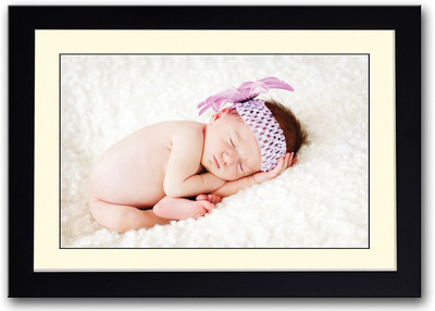 

Baby With Purple Bow Fine Art Print(14 inch X 20 inch, Framed)