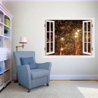 

Decor Wall Large New Year Window Illusion 3D Poster(24 inch X 36 inch, Rolled)