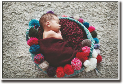 

Cute newborn in basket Fine Art Print(12 inch X 18 inch, Rolled)