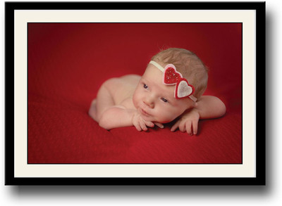 

Baby with red heart band Fine Art Print(10 inch X 14 inch, Framed)