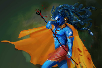 Shiva Pralaya Fine Art Print(12 inch X 18 inch, Rolled)