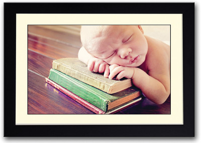 

Baby Sleeping On Books Fine Art Print(14 inch X 20 inch, Framed)