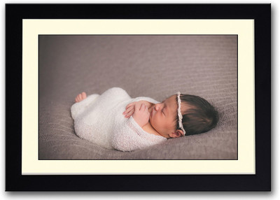 

Newborn Baby Wrapped In White Fine Art Print(14 inch X 20 inch, Framed)