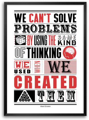 

Lab No. 4 We Can't Solve Problems Albert Einstein's Inspirational and Motivational Quotes Framed Poster Paper Print(16.5 inch X 11.5 inch)