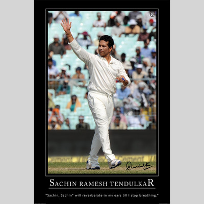 

Sachin Tendulkar - Farewell test (Black) Paper Print(24 inch X 16 inch)