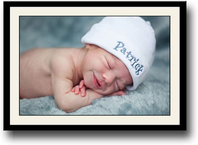 

Baby with patrick cap Fine Art Print(10 inch X 14 inch, Framed)