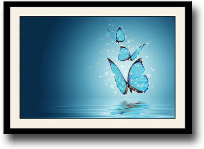 

Blue Butterflies Fine Art Print(10 inch X 14 inch, Framed)
