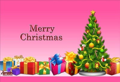 

Merry Christmas Poster (Non Tearable Synthetic Material) Fine Art Print(13 inch X 19 inch)