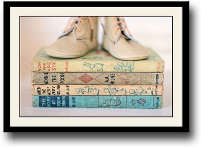 

Books and Boots Fine Art Print(10 inch X 14 inch, Framed)