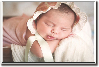 

Cute Baby sleeping with frill cap Fine Art Print(12 inch X 18 inch, Rolled)