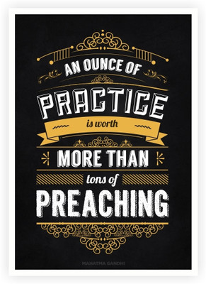 33% OFF on Lab No. 4 An ounce of Practice is Worth Mahatma Gandhi inspirational Quotes Poster Paper Print(16.5 inch X 11.5 inch)