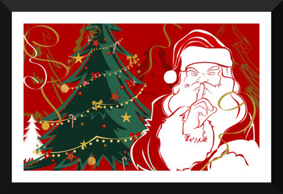 

Tallenge - Christmas Art - Secret Santa 2 - Medium Size Ready To Hang Framed Digital Art Print On Photographic Paper(18 inch X 11 inch, Framed)