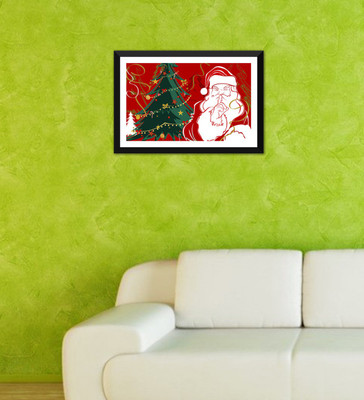 

Tallenge - Christmas Art - Secret Santa 2 - Ready To Hang Framed A3 Size Poster Paper Print(17 inch X 12 inch, Framed)