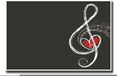 

Posterhouzz Musical heart Fine Art Print(12 inch X 18 inch, Rolled)
