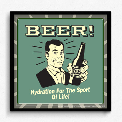 bCreative Beer! Hydration For The Sport Of Life! (Officially Licensed) Framed Paper Print(13 inch X 13 inch)
