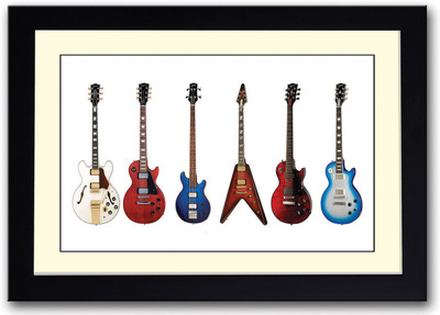 

Guitar Collection Fine Art Print(14 inch X 20 inch, Framed)