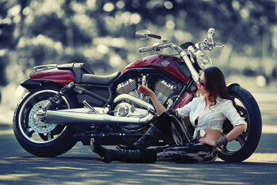 

Harley Davidson Red Paper Print(12 inch X 18 inch, Rolled)