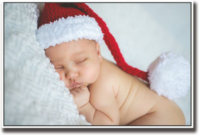 

Cute baby sleeping with red hat Fine Art Print(12 inch X 18 inch, Rolled)