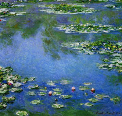 Water Lilies Large by Monet Fine Art Print(25 inch X 24 inch)