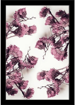 Cyclamen Dried Flowers Paper Poster Black Frame | Top Acrylic Glass 13inch x 19inch (33cms x 48.3cms) Paper Print(19 inch X 13 inch, Framed)