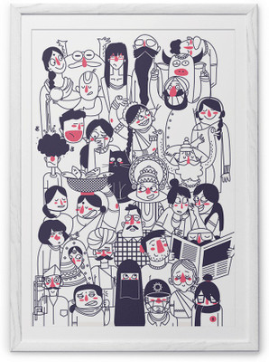 Faces Fine Art Print(36 inch X 24 inch, Framed)