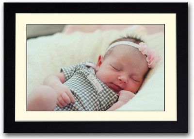 

Baby Girl With Bow Smiling Fine Art Print(14 inch X 20 inch, Framed)