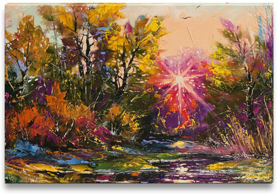 42% OFF on Autumn Decline Canvas Art(12 inch X 18 inch)