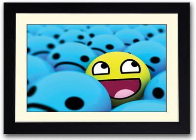 

Yellow Smiley Fine Art Print(14 inch X 20 inch, Framed)