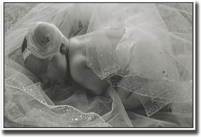 

Baby sleeping in net b&w Fine Art Print(12 inch X 18 inch, Rolled)