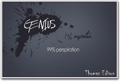 Genius Thomas Edison Definition Paper Print(12 inch X 18 inch)