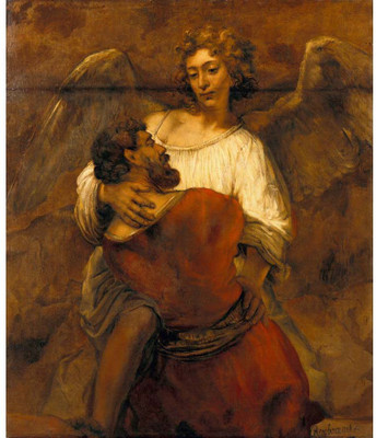 

Old Masters Collection - Jacob Wrestling with the Angel by Rembrandt - Medium Size Ready To Frame Rolled Digital Art Print On Photographic Paper(24 inch X 18 inch, Rolled)