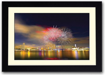 

Firecrackers in city sky Fine Art Print(14 inch X 20 inch, Framed)