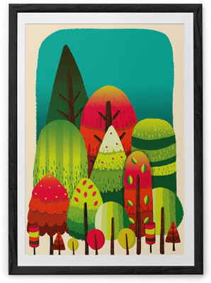 

Textured Trees Fine Art Print(20 inch X 30 inch, Framed)