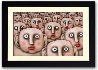 

Brown Faces Abstract Fine Art Print(14 inch X 20 inch, Framed)