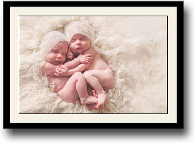 

Two cute babies hugging Fine Art Print(10 inch X 14 inch, Framed)