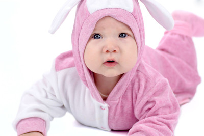 

Child's Love - Cute baby in Pink & White Paper Print(12 inch X 18 inch)