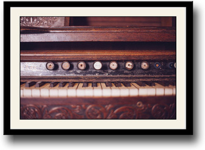 

Vintage wooden piano keys Fine Art Print(10 inch X 14 inch, Framed)