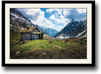 

Beautiful House in the Valley Fine Art Print(10 inch X 14 inch, Framed)