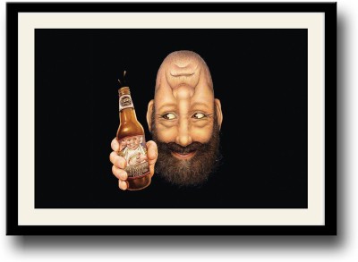 

Face upside down with beer Fine Art Print(10 inch X 14 inch, Framed)