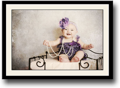 

Cute baby girl with in purple Fine Art Print(10 inch X 14 inch, Framed)