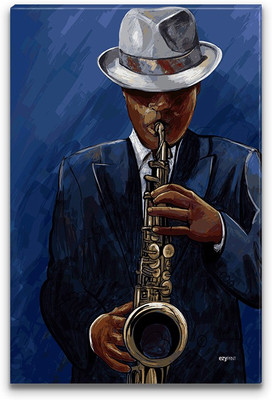 37% OFF on Saxophonist Playing Saxophone on a Blue Background Canvas Art(15 inch X 10 inch, Framed) 37% OFF on Saxophonist Playing Saxophone on a Blue Background Canvas Art(15 inch X 10 inch, Framed)