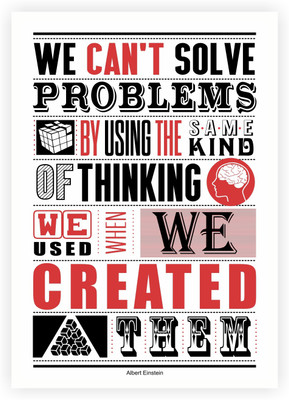 

Lab No. 4 We Can't Solve Problems Albert Einstein's Inspirational and Motivational Quotes Poster Paper Print(16.5 inch X 11.5 inch)