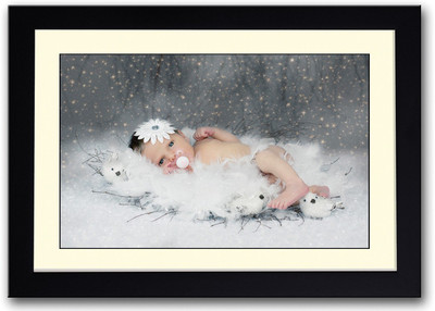 

Baby With Snow Effect Fine Art Print(14 inch X 20 inch, Framed)