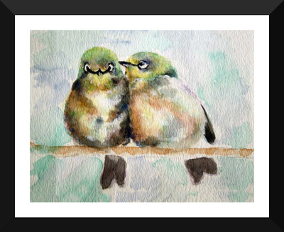 

Tallenge - Valentine’s Day Gift - Two Love Birds - Premium Quality A3 Size Framed Poster Paper Print(17 inch X 12 inch, Framed)