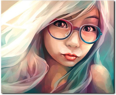 75% OFF on Stybuzz Girl With Spects Painting Canvas Art(22 inch X 18 inch)