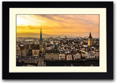 

Beautiful City Aerial View Fine Art Print(14 inch X 20 inch, Framed)