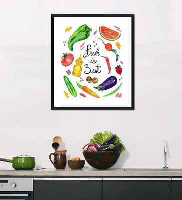 

Tallenge Art For Kitchen - Fresh Is Best - Framed Art Print On Photographic Paper(24 inch X 18 inch, Framed)
