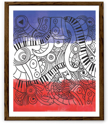 

Hulkut The Engraving Music Art Print with brown frame 20 * 25 Inches Fine Art Print(27 inch X 1 inch, Framed)