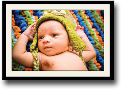 

Baby with green cap Fine Art Print(10 inch X 14 inch, Framed)