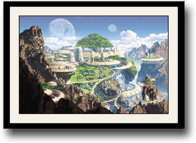 

Futuristic Mountain Fine Art Print(10 inch X 14 inch, Framed)